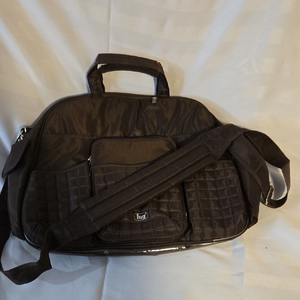 Lug Quilted Diaper Bag in Rich Brown